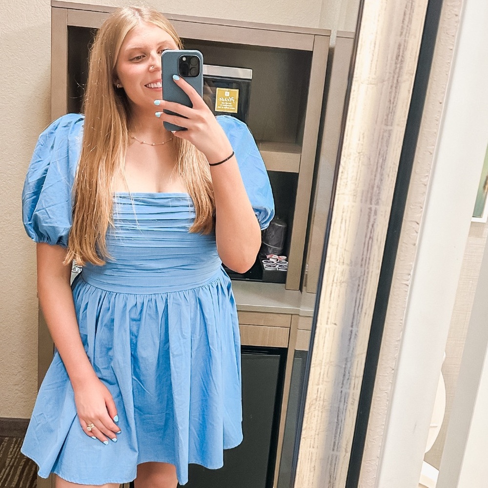 Abercrombie Emerson Blue Short Sleeve Mini Dress